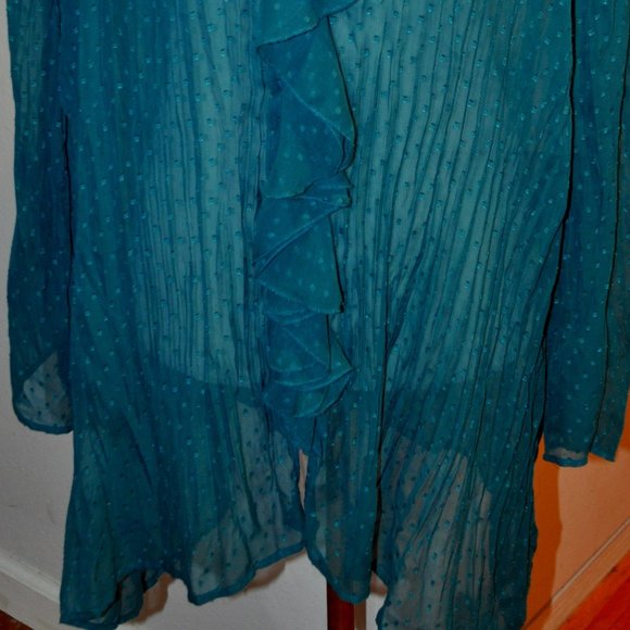 MAGGIE BARNES Blouse - 30/32W (4X) - Sheer w/Dotte - Picture 2 of 2